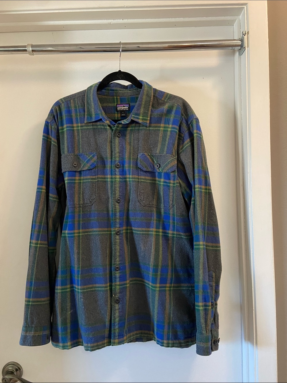 Patagonia Plaid Button-Down in Gray, Blue & Green